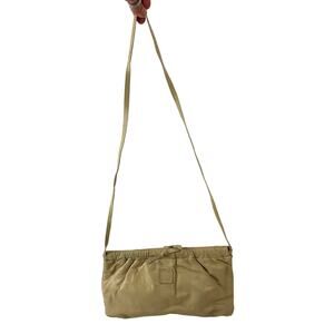 Anne Klein Calderon Vintage‎ Beige Soft Leather Handbag Purse Clutch